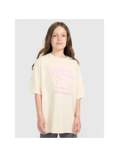 Dívčí tričko oversize s potiskem 4F 4FJRAW25TTSHF3197-12S
