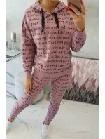 Tmavě růžová sada s potiskem