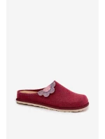 Dámské pantofle s květinou model 21714622 bordó - Inblu