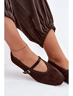 Felora Eko semišové balerínky s páskem