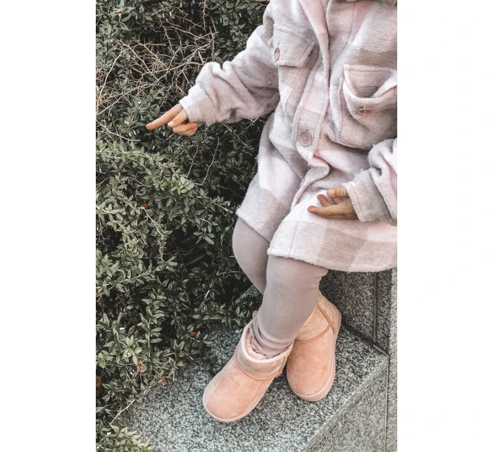 Dětské Teplé Sněhule Semišové Růžové Gooby Dětské Teplé Sněhule Semišové Růžové Gooby