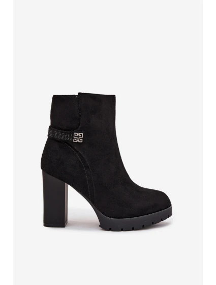 Dámské kotníkové boty Zayna na sloupku – černé Dámské kotníkové boty Zayna na sloupku – černé