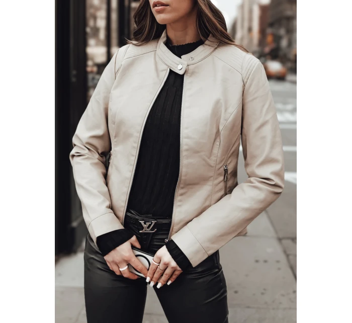 SKINVEX dámská přechodná kožená bunda béžová FashionStreet TY4744