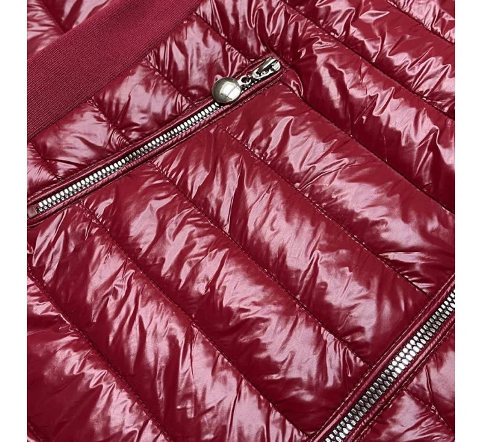 Vínová dámská lesklá bunda model 17099382 - MINORITY