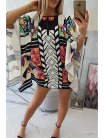 Netopýří šaty s vázáním v pase bílé