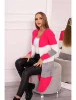 Pruhovaný svetr malinová + růžová Pruhovaný svetr malinová + růžová