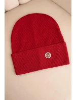 Dámská čepice z modalu a viskózy s ozdobným knoflíkem bordová Dámská čepice z modalu a viskózy s ozdobným knoflíkem bordová