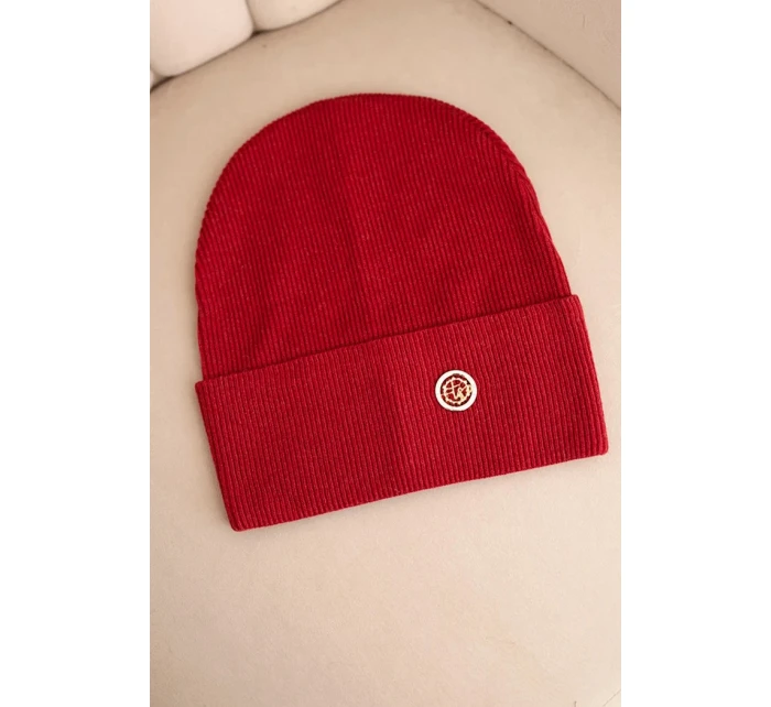 Dámská čepice z modalu a viskózy s ozdobným knoflíkem bordová Dámská čepice z modalu a viskózy s ozdobným knoflíkem bordová