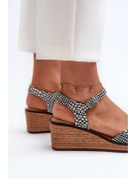 Dámské sandály Na Klinu Sergio Leone SK303 Černobílé