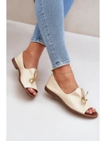 Kožené Dámské Baletky Béžové model 21682460 - Zazoo