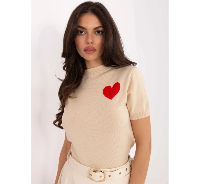 Sweter IT SW model 21471669 beżowy - FPrice Sweter IT SW model 21471669 beżowy - FPrice