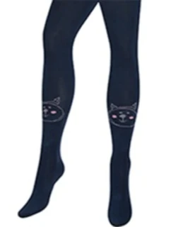 KIDDY - Vzorované punčocháče 2-6 leté dívky NAVY 92/98