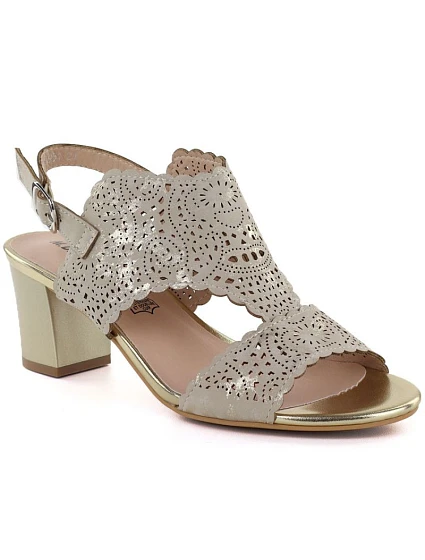 Dámské ažurové béžové sandály M.Daszynski MR1954-2 Dámské ažurové béžové sandály M.Daszynski MR1954-2