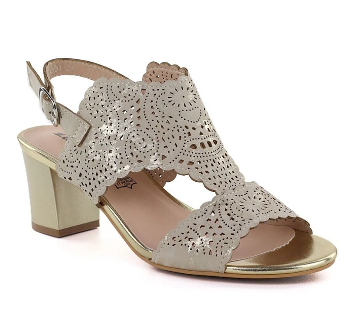 Dámské ažurové béžové sandály M.Daszynski MR1954-2 Dámské ažurové béžové sandály M.Daszynski MR1954-2