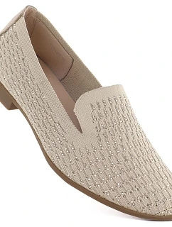 Dámské polobotky lords se zirkony béžové Bugatti TT2N4205