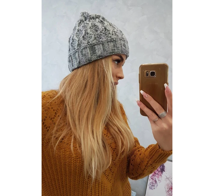 Dámská čepice Eliza K205 grey+violet+ecru Dámská čepice Eliza K205 grey+violet+ecru