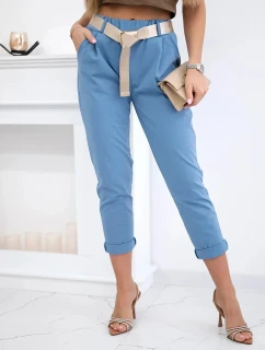 Kalhoty Puntor s páskem džínovina