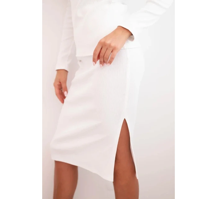 Dámský komplet bavlněný pruhovaný top a tužková sukně ecru Dámský komplet bavlněný pruhovaný top a tužková sukně ecru