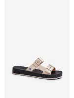 Dámské žabky na ploché podrážce model 21661882 Bežové - Zaxy