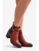 Dámské boty na podpatku s a páskem hnědé model 21674038 - Boto Dámské boty na podpatku s a páskem hnědé model 21674038 - Boto