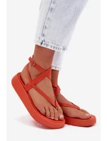 Dámské žabky na platformě oranžové model 22038427 - Boto