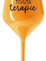 TEKUTÁ TERAPIE - oranžová nerozbitná sklenice na víno 470 ml