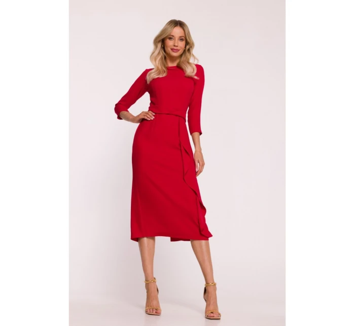 Šaty s volánkem S425  červené - Stylove