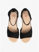 Exkluzívní černé dámské  sandály na klínku
