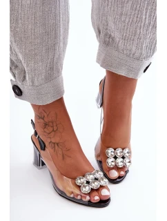 Transparentní Sandály Na Podpatku Černé SBarski MR1037-43