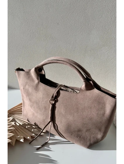 Taška z eko semiše Taupe Ivonira