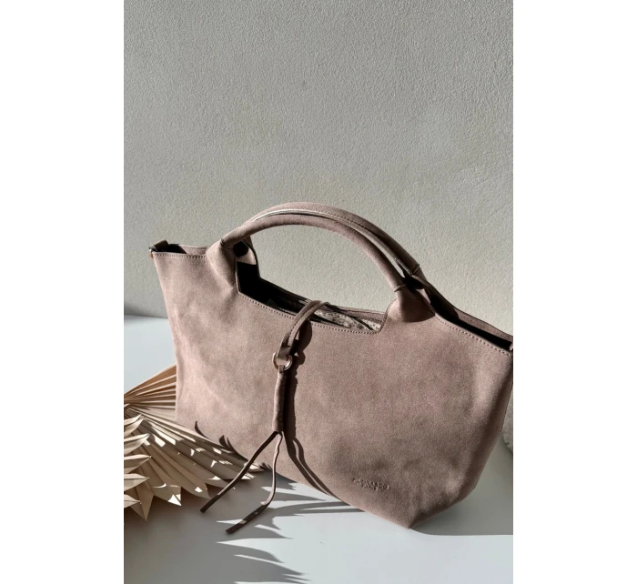 Taška z eko semiše Taupe Ivonira