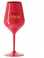 TEKUTÁ TERAPIA - červený nerozbitný pohár na víno 470 ml