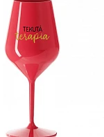 TEKUTÁ TERAPIA - červený nerozbitný pohár na víno 470 ml