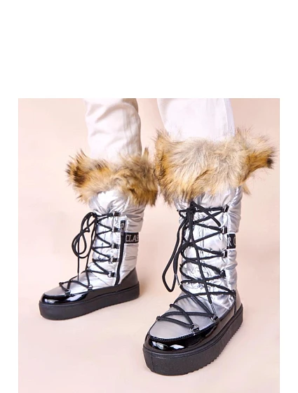 Dámské sněhule Stříbrná s černou  shoes model 21915160 - Inello
