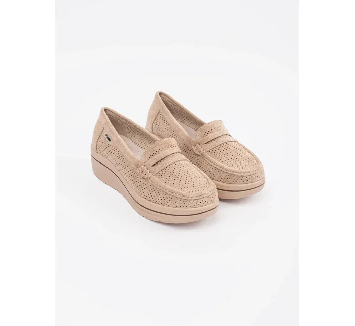 Krásné dámské hnědé  mokasíny platforma