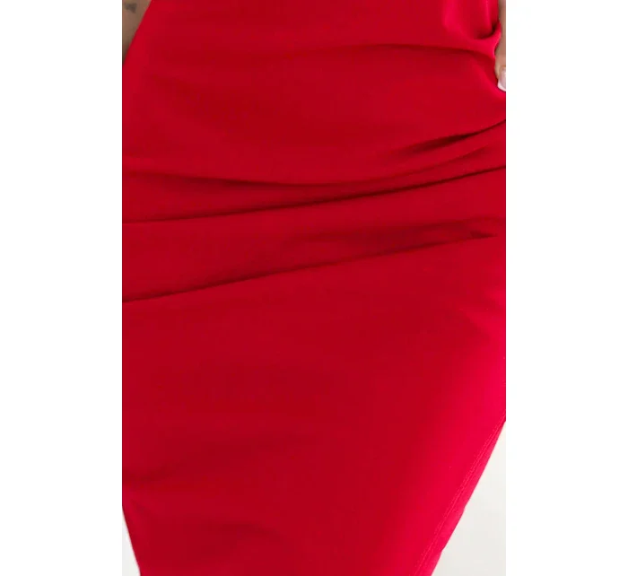 Midi šaty s odhalenými rameny a výstřihem model 21188869 - numoco basic