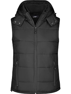 Daiber JN 1005 Dámská prošívaná vesta s kapucí 02.1005 black