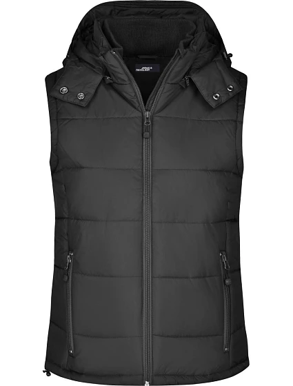 Daiber JN 1005 Dámská prošívaná vesta s kapucí 02.1005 black Daiber JN 1005 Dámská prošívaná vesta s kapucí 02.1005 black