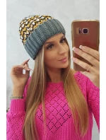 Dámská čepice Iris K348 tmavě šedá+žlutá Dámská čepice Iris K348 tmavě šedá+žlutá