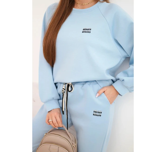 Dámská souprava z viskózy s mikinou a kalhotami modrý