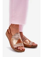 Dámské Kožené Sandály Na Klínku S  Hnědé model 21702012 - Maciejka