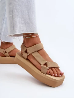 Dámské sandály na platformě Béžová Edireda