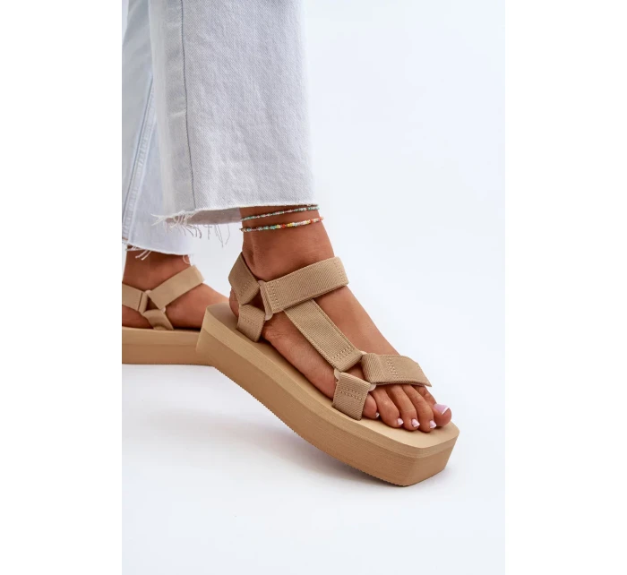 Dámské sandály na platformě Béžová Edireda Dámské sandály na platformě Béžová Edireda