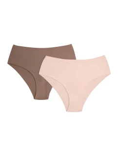 Dámské kalhotky 2 pack Bump1 42853 K001 Hnědá / Béžová- HENDERSON