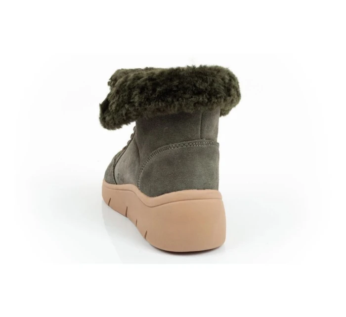 Dámské kotníkové zateplené boty F30232 1020 400Tmavě zelená s hnědou - Scholl