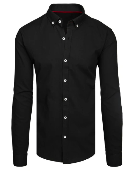 Pánská elegantní černá košile FashionStreet DX2644