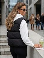 Dámská zateplená vesta bez kapuce, černá, FashionStreet TY5728