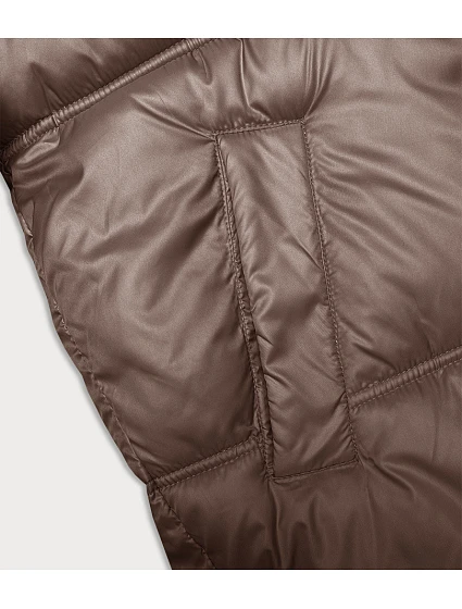 Hnědá dámská bunda se střihem model 21246838 - S'WEST Hnědá dámská bunda se střihem model 21246838 - S'WEST