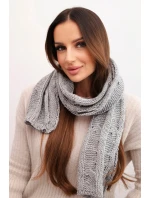 Dámský klasický pletený vlněný šátek KN22 šedý