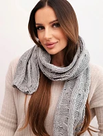 Dámský klasický pletený vlněný šátek KN22 šedý